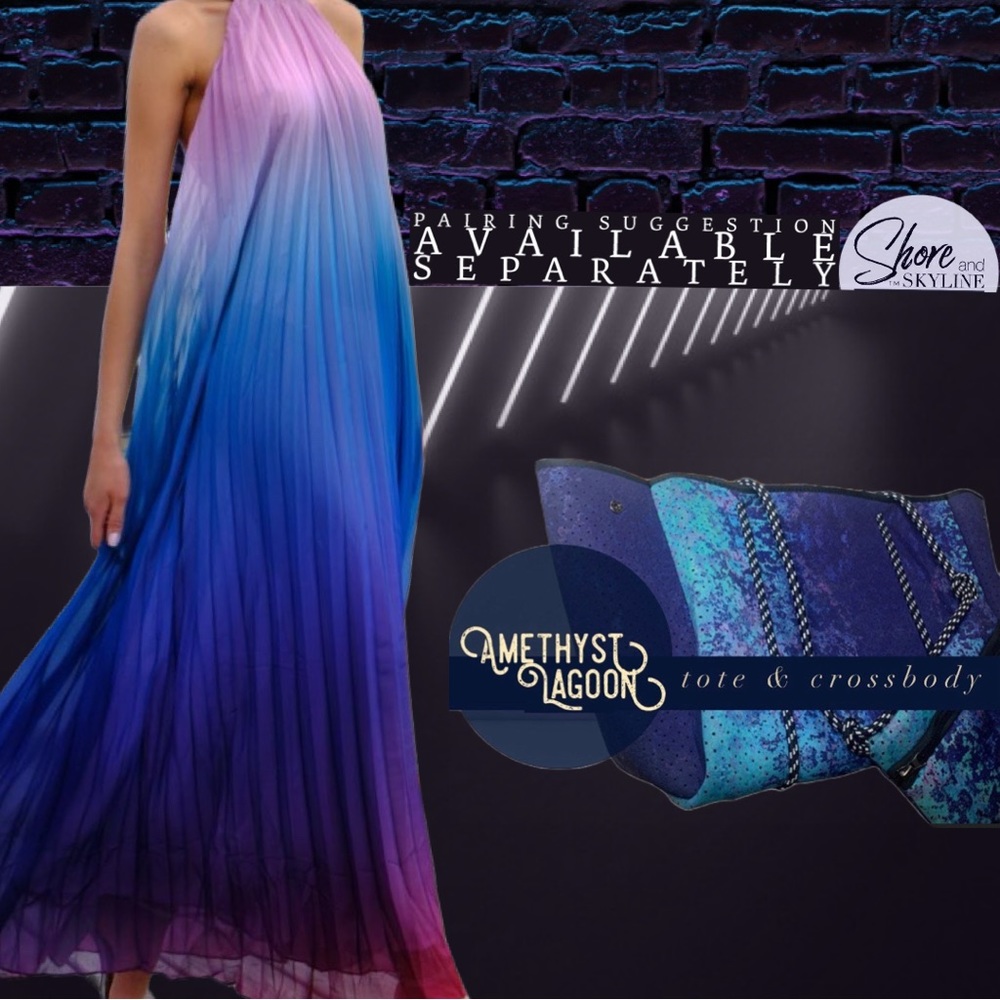 BUNDLE maxi dress + bag - Bonfire Ombré + conch crossbody or Ocean Ombré + tote